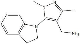 [5-(2,3-dihydro-1H-indol-1-yl)-1,3-dimethyl-1H-pyrazol-4-yl]methanamine Struktur