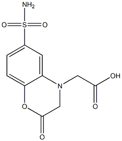 [6-(aminosulfonyl)-2-oxo-2,3-dihydro-4H-1,4-benzoxazin-4-yl]acetic acid Struktur