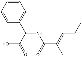 {[(2E)-2-methylpent-2-enoyl]amino}(phenyl)acetic acid Struktur