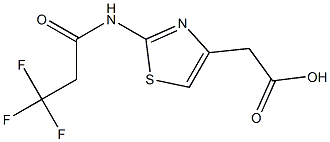 {2-[(3,3,3-trifluoropropanoyl)amino]-1,3-thiazol-4-yl}acetic acid Struktur