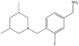 {4-[(3,5-dimethylpiperidin-1-yl)methyl]-3-fluorophenyl}methanamine Struktur