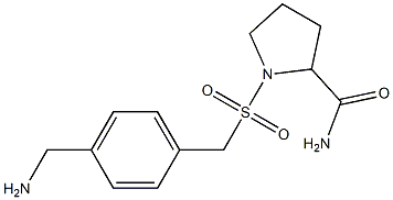 1-({[4-(aminomethyl)phenyl]methane}sulfonyl)pyrrolidine-2-carboxamide Struktur