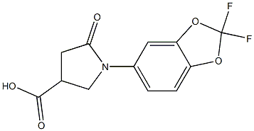 1-(2,2-difluoro-2H-1,3-benzodioxol-5-yl)-5-oxopyrrolidine-3-carboxylic acid Struktur