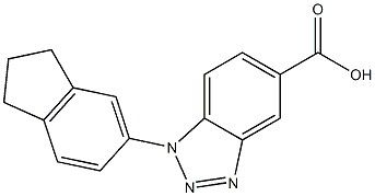 1-(2,3-dihydro-1H-inden-5-yl)-1H-1,2,3-benzotriazole-5-carboxylic acid Struktur