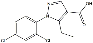 1-(2,4-dichlorophenyl)-5-ethyl-1H-pyrazole-4-carboxylic acid Struktur