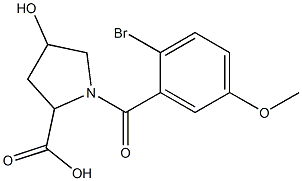 1-(2-bromo-5-methoxybenzoyl)-4-hydroxypyrrolidine-2-carboxylic acid Struktur