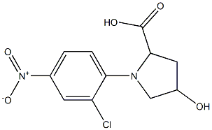 1-(2-chloro-4-nitrophenyl)-4-hydroxypyrrolidine-2-carboxylic acid Struktur