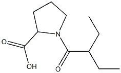 1-(2-ethylbutanoyl)pyrrolidine-2-carboxylic acid Struktur