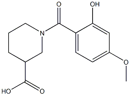 1-(2-hydroxy-4-methoxybenzoyl)piperidine-3-carboxylic acid Struktur