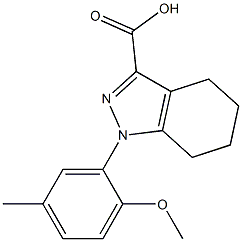 1-(2-methoxy-5-methylphenyl)-4,5,6,7-tetrahydro-1H-indazole-3-carboxylic acid Struktur