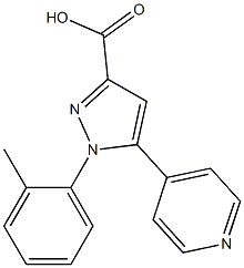 1-(2-methylphenyl)-5-(pyridin-4-yl)-1H-pyrazole-3-carboxylic acid Struktur