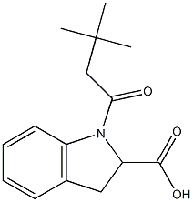 1-(3,3-dimethylbutanoyl)-2,3-dihydro-1H-indole-2-carboxylic acid Struktur