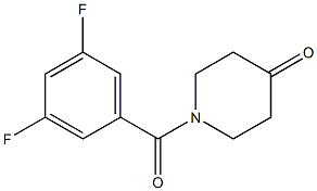 1-(3,5-difluorobenzoyl)piperidin-4-one Struktur