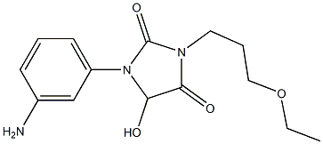 1-(3-aminophenyl)-3-(3-ethoxypropyl)-5-hydroxyimidazolidine-2,4-dione Struktur