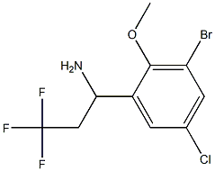 1-(3-bromo-5-chloro-2-methoxyphenyl)-3,3,3-trifluoropropan-1-amine Struktur