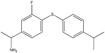 1-(3-fluoro-4-{[4-(propan-2-yl)phenyl]sulfanyl}phenyl)ethan-1-amine Struktur