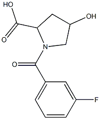 1-(3-fluorobenzoyl)-4-hydroxypyrrolidine-2-carboxylic acid Struktur