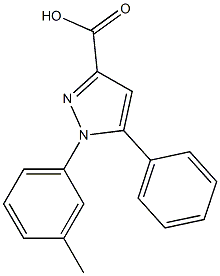 1-(3-methylphenyl)-5-phenyl-1H-pyrazole-3-carboxylic acid Struktur