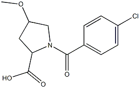 1-(4-chlorobenzoyl)-4-methoxypyrrolidine-2-carboxylic acid Struktur