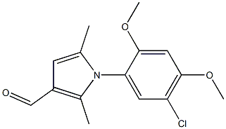 1-(5-chloro-2,4-dimethoxyphenyl)-2,5-dimethyl-1H-pyrrole-3-carbaldehyde Struktur