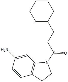 1-(6-amino-2,3-dihydro-1H-indol-1-yl)-3-cyclohexylpropan-1-one Struktur