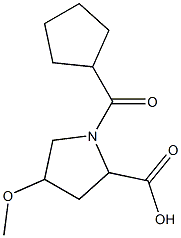 1-(cyclopentylcarbonyl)-4-methoxypyrrolidine-2-carboxylic acid Struktur