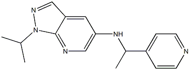 1-(propan-2-yl)-N-[1-(pyridin-4-yl)ethyl]-1H-pyrazolo[3,4-b]pyridin-5-amine Struktur