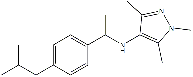 1,3,5-trimethyl-N-{1-[4-(2-methylpropyl)phenyl]ethyl}-1H-pyrazol-4-amine Struktur