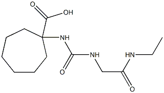 1-[({[2-(ethylamino)-2-oxoethyl]amino}carbonyl)amino]cycloheptanecarboxylic acid Struktur