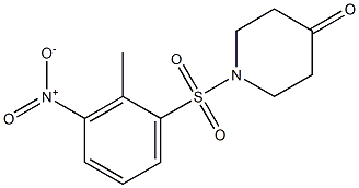 1-[(2-methyl-3-nitrobenzene)sulfonyl]piperidin-4-one Struktur