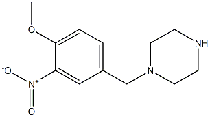 1-[(4-methoxy-3-nitrophenyl)methyl]piperazine Struktur