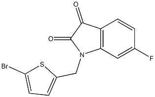 1-[(5-bromothiophen-2-yl)methyl]-6-fluoro-2,3-dihydro-1H-indole-2,3-dione Struktur