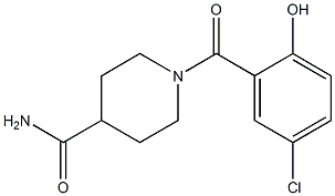 1-[(5-chloro-2-hydroxyphenyl)carbonyl]piperidine-4-carboxamide Struktur