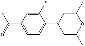 1-[4-(2,6-dimethylmorpholin-4-yl)-3-fluorophenyl]ethan-1-one Struktur