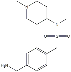 1-[4-(aminomethyl)phenyl]-N-methyl-N-(1-methylpiperidin-4-yl)methanesulfonamide Struktur