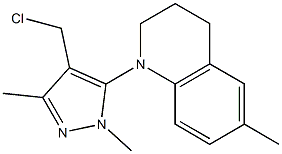 1-[4-(chloromethyl)-1,3-dimethyl-1H-pyrazol-5-yl]-6-methyl-1,2,3,4-tetrahydroquinoline Struktur