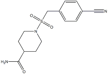 1-{[(4-cyanophenyl)methane]sulfonyl}piperidine-4-carboxamide Struktur