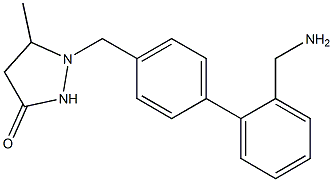 1-{[2'-(aminomethyl)-1,1'-biphenyl-4-yl]methyl}-5-methylpyrazolidin-3-one Struktur