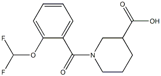 1-{[2-(difluoromethoxy)phenyl]carbonyl}piperidine-3-carboxylic acid Struktur