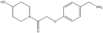 1-{[4-(aminomethyl)phenoxy]acetyl}piperidin-4-ol Struktur