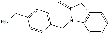 1-{[4-(aminomethyl)phenyl]methyl}-2,3-dihydro-1H-indol-2-one Struktur