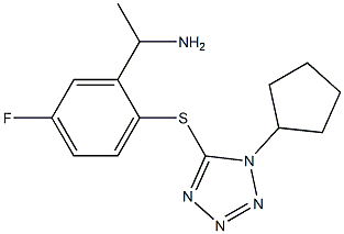 1-{2-[(1-cyclopentyl-1H-1,2,3,4-tetrazol-5-yl)sulfanyl]-5-fluorophenyl}ethan-1-amine Struktur