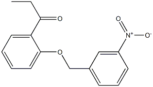 1-{2-[(3-nitrophenyl)methoxy]phenyl}propan-1-one Struktur