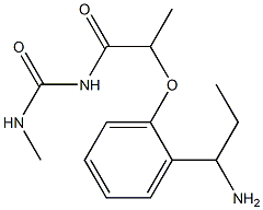 1-{2-[2-(1-aminopropyl)phenoxy]propanoyl}-3-methylurea Struktur