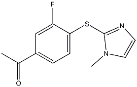 1-{3-fluoro-4-[(1-methyl-1H-imidazol-2-yl)sulfanyl]phenyl}ethan-1-one Struktur