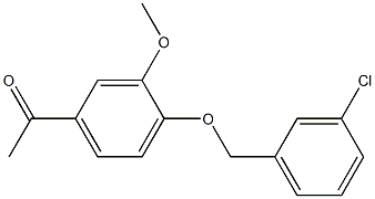 1-{4-[(3-chlorophenyl)methoxy]-3-methoxyphenyl}ethan-1-one Struktur