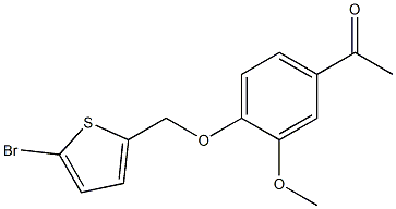 1-{4-[(5-bromothien-2-yl)methoxy]-3-methoxyphenyl}ethanone Struktur