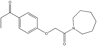 1-{4-[2-(azepan-1-yl)-2-oxoethoxy]phenyl}propan-1-one Struktur