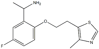 1-{5-fluoro-2-[2-(4-methyl-1,3-thiazol-5-yl)ethoxy]phenyl}ethan-1-amine Struktur