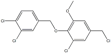 1-chloro-5-(chloromethyl)-2-[(3,4-dichlorophenyl)methoxy]-3-methoxybenzene Struktur